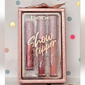 🆕 Bebe Show Stopper 3 Piece Lip Set, New